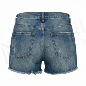 Custom High Quality Customized Color Denim Shorts <b>Women</b> Vintage Style Fly Zip <b>Back</b> Pockets Boyfriend Summer Look _1 - Product Image 2