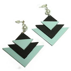Newly Fancy Geometric <b>Acrylic</b> Stud Earrings Stylish Design Pink Lime Green Color <b>Block</b> Women's Trendy Party Jewelry for Woman - Product Image 3