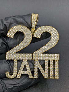 จี้คริสตัลชุบทอง 22 จานี สไตล์ฮิปฮอป ของขวัญสำหรับทุกเพศ - Product Image 5