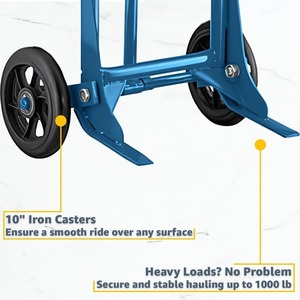 Chariot à tambour robuste pour usage commercial, capacité de 1000 lb - Transporteur de fûts en acier avec roues en fer de 10 pouces - Product Image 6