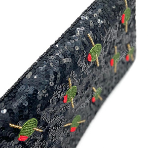 Pochette de soirée artisanale à sequins et perles pour femme, motif olive, sac à bandoulière de créateur, fournisseur - Product Image 2