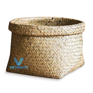 New Arrival Eco-Friendly Rustic Seagrass Decorative Basket Handmade Multifunction Storage Organizer for Laundry Storage - Product Image 1