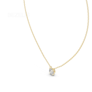 สร้อยคอเพชรทรงกลมแบบยั่งยืน CVD ทรงกลมเจียระไนแบบ Timeless ตัวเรือนทองคำขาว 18k ประดับเพชรเม็ดเดี่ยวทรงกลมเจียระไนแบบ Brilliant - Product Image 1