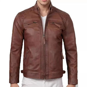 Veste de moto unisexe en cuir véritable, sur mesure, grande taille, imperméable, respirante, meilleur prix de gros - Product Image 2
