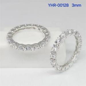 Elegant Fine Jewelry <b>Sterling</b> <b>Silver</b> Rhodium Plated 4-Layer Gold Quality Prong <b>Set</b> Brilliant Cut Moissanite Classic Style <b>Ring</b> - Product Image 2