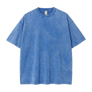 เสื้อยืดแขนสั้นลำลองผู้ชาย ทรงหลวม สีพื้น ล้างสีแบบแอซิด ผ้าฝ้าย 100% แห้งเร็ว ระบายอากาศดี เป็นมิตรกับสิ่งแวดล้อม ไม่หดตัว - Product Image 1
