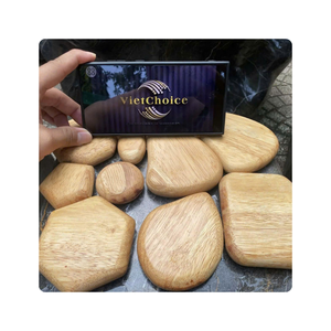 Décoration artisanale Vietchoice en bois et pierre pour l'équilibre Feng Shui à la maison – Artisanat en bois poli rond sur pied - Product Image 3