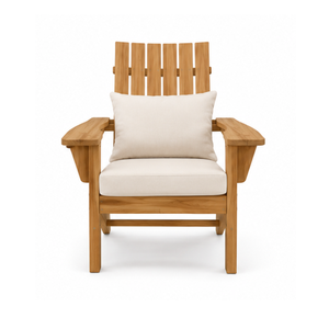 Sillón de Exterior de Madera de Teca Sólida de Lujo con Cojín, Silla Moderna para Patio y Jardín, para Hotel, Villa o Resort - Product Image 2