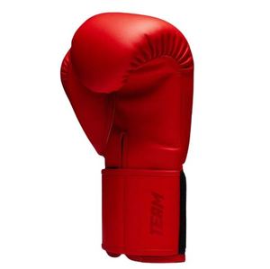 Gants de boxe professionnels en cuir rouge légers et personnalisables unisexes pour l'entraînement, avec fermeture à lacets, respirants, numériques - Product Image 4
