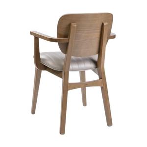 เก้าอี้สวนไม้เก้าอี้เท้าแขนกลางแจ้งสำหรับร้านกาแฟคาเฟ่ดีไซน์เฟอร์นิเจอร์แบบเรียบง่ายทันสมัยพร้อมโฟมนุ่มในราคาประหยัด - Product Image 4