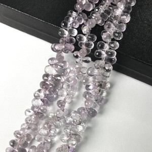 ลูกปัดอะมีทิสต์สีชมพูทรงหยดน้ำ เจียระไนเหลี่ยมเพชร ขนาด 5x8 มม.-7x12 มม. แท้ 100% รับรองโดย IGI เกรด AAA สำหรับทำเครื่องประดับ Vivaaz Gems - Product Image 1