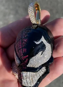 Colgante de Máscara de Spider-Man con Moissanita Helada, Collar de Plata 925, Joyería Chapada en Color Personalizado - Product Image 3