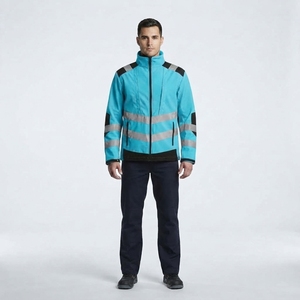 Chaqueta de Trabajo de Alta Visibilidad Personalizada, Chaqueta Reflectante para Exteriores con Cierre Completo, Proveedor Mayorista de Ropa de Trabajo - Product Image 1