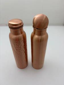 Handcrafted Copper Water <b>Bottles</b> with Smooth and Hammered Finish, Screw Cap, Reusable <b>Metal</b> Drinkware for Home Travel & wellness - Product Image 4
