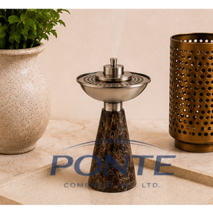 Moderna Mabkhara Metálica de Lujo con Base de Mármol, Quemador de Bakhoor Tradicional Árabe del Medio Oriente, Incensario al por Mayor para Ramadán - Product Image 1