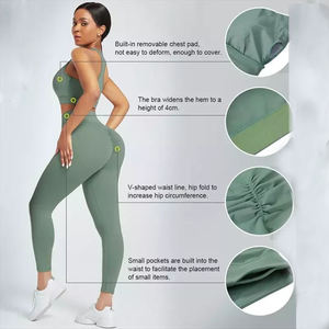 Vêtements de sport pour femmes, ensemble yoga, vêtements de gym, leggings et haut de sport, tenue d'entraînement, vêtements de sport confortables pour femmes - Product Image 4