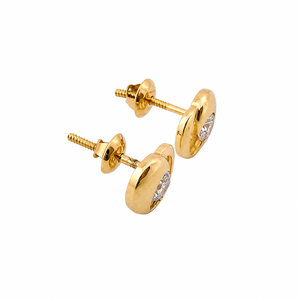 Pendientes de Diamantes en Forma de Corazón de Oro Rosa de 18K para Mujer, Acabado Pulido, Románticos, para Fiestas, Bodas, Uso Diario, Regalo, Joyería - Product Image 4