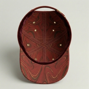 Casquette de baseball structurée de luxe rouge et or à 6 panneaux, broderie 3D motif animal, en coton, unisexe, réglable, vente en gros, faible MOQ - Product Image 3