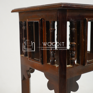 Nouvelles Tables de Chevet Artisanales 2026 en Bois Massif Sculpté Style Antique, Mini Table de Chevet Vintage pour Chambre à Coucher - Product Image 4