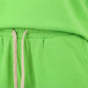 Women's Green 2 Piece <b>Knitted</b> Casual Shorts <b>Set</b> Crew Neck Short Sleeve Top Above Knee Solid Color Breathable Loose Fit Spring - Product Image 5