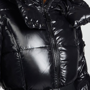 High Quality Fabric <b>Zip</b> <b>up</b> Winter Women Puffer Jacket / <b>Top</b> Trend Products Long Sleeves Hooded Puffer Jacket for Women - Product Image 5