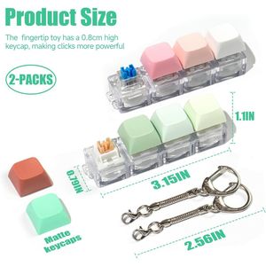 พวงกุญแจคีย์บอร์ดแบบกด 2 ชิ้น ของเล่นคลายเครียด เสียงคลิกแบบกดปุ่มคีย์บอร์ด - Product Image 2