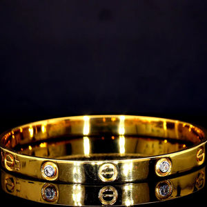 Elegant 14K Yellow Gold IGI Certified <b>Adjustable</b> <b>Bracelet</b> For Women Twisted Wire Bangle Lab Grown Diamond Three Prong Setting - Product Image 6