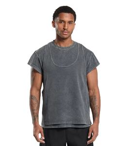 Nueva llegada personalizada de los hombres de lavado ácido Vintage Logo camiseta de impresión gráfica de gran tamaño de algodón Streetwear entrenamiento uso al aire libre comodidad - Product Image 1