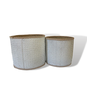 Set 3 Large Seagrass Basket Storage Basket Set For Home Nesting Baskets with Cotton High Quality