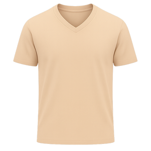 T-shirt à manches courtes pour homme, col en V, coupe classique, couleur unie, tissu tricoté décontracté - Product Image 3