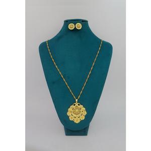 Pendentif en alliage de laiton plaqué or Designer avec boucle d'oreille chaîne pendentif ensemble à la mode traditionnel exportation Designer bijoux pendentifs - Product Image 6