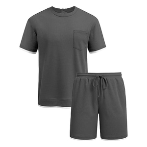 Mens 2 Piece Streetwear <b>Set</b> Manufacturer Cotton T Shirt Cargo Shorts OEM ODM Custom Logo Bulk - Product Image 5