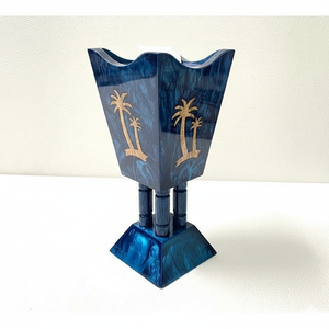 Porte-encens artisanal en résine époxy et bois incrusté pour le Ramadan et l'Aïd – Mubkhar arabe moderne et tendance pour table - Product Image 2