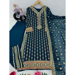 Magnifique haut plazzo brodé et ensemble Dupatta pour femmes pour les fêtes - Product Image 6