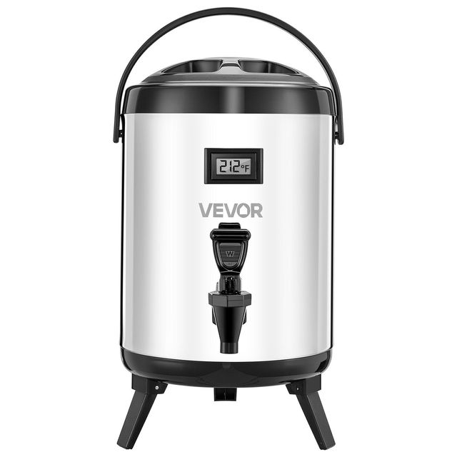 1.5 Gal/6L Stainless Steel Thermal Drink Dispenser Insulated Beverage Server with Spigot Temp Display for Hot Cold Beverages