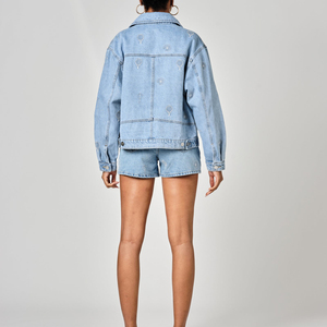 Conjunto de 2 Piezas OEM para Mujer: Top Casual y Shorts de Cintura Alta de Mezclilla con Chaqueta Vaquera de Alta Visibilidad 2026 - Product Image 5