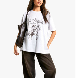 เสื้อยืดคอกลมผู้หญิงขายส่ง เสื้อยืดแขนสั้นลำลองใส่สบาย พิมพ์ลายตามสั่ง สีพื้น เสื้อยืดผู้หญิง - Product Image 2