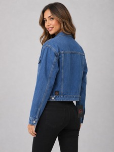 Chaleco Vaquero de Corte Holgado para Mujer, Azul Vintage, Sin Mangas, con Botones al Frente, Chaqueta de Mezclilla con Tela de Algodón Resistente y Diseño Elegante - Product Image 2