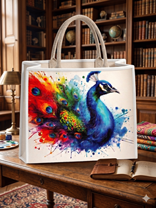 กระเป๋าผ้าแคนวาสลายสัตว์ URBAN TOTE สกรีนโลโก้ได้ ปิดซิป สายสะพายผ้าฝ้าย แข็งแรงทนทาน ขนาด 50x43x15 ซม. ขายส่ง - Product Image 2