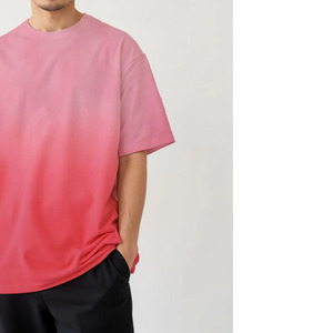 High Quality Acid Washed Cotton Distressed Vintage Unisex Short Sleeve Blank Gradient Oversized <b>T</b>-shirt for Men - Product Image 3