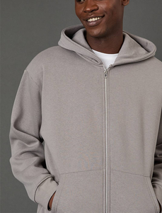 Sweat à capuche unisexe de haute qualité, anti-rétrécissement, épais, sans cordon, en polaire polyester, avec logo brodé durable, chaud - Product Image 5