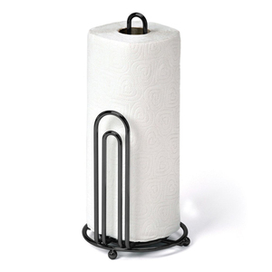 Modern Black Iron Kitchen Paper Towel Holder Metal Free-Standing Tissue Roll Stand For <b>Dining</b> <b>Table</b> Bathroom Handed Tear Design - Product Image 1