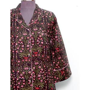 Nouvelle arrivée, chemise longue en tissu imprimé floral personnalisé, coupe ajustée, avec fermeture boutonnée, chemise de soirée confortable, chemise formelle, tunique pour filles - Product Image 2