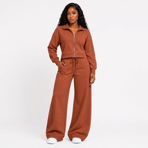 Conjunto Deportivo para Mujer, Sudadera de Felpa Francesa, Pantalones Holgados, Ropa Deportiva para Entrenamiento al Aire Libre, Proveedor al por Mayor - Product Image 1