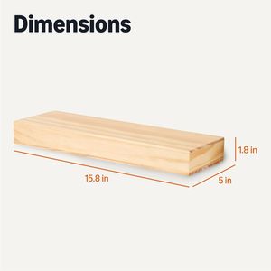 Set di 3 Mensole Galleggianti in Legno di Pino 40x13x4.6 cm, Finitura Naturale, Mensole Espositive - Product Image 2