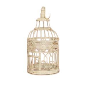 Cage à oiseaux en métal doré antique avec décorations, petite cage d'intérieur pour oiseaux, cage à oiseaux en fil métallique - Product Image 2