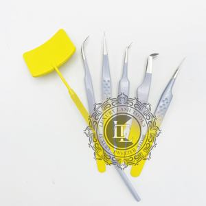 Pince à épiler professionnelle pour extensions de cils effet ombré argenté, en acier inoxydable durable avec revêtement en poudre, miroir pour cils individuels LUXURY LASH - Product Image 6