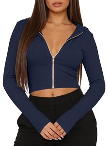 Winter Relaxed Women's Cropped <b>Zip</b> <b>up</b> Hoodie Boxy Silhouette with Drop Shoulders Personalized Designs for Everyday Streetwear - Product Image 3