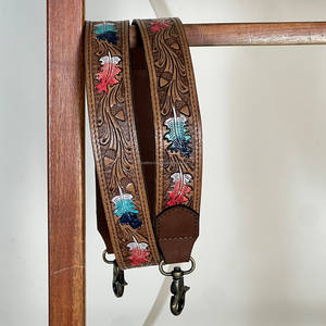 Correas de cuero floral repujado de estilo occidental de moda para bolsos de mujer, con cierre de latón duradero, para cámara y bandolera - Product Image 3