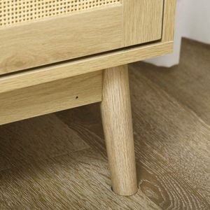 Credenza Ecologica con Ante in Rattan, Legno di Mango e Quercia per Arredamento Sala da Pranzo e Soggiorno - Product Image 6
